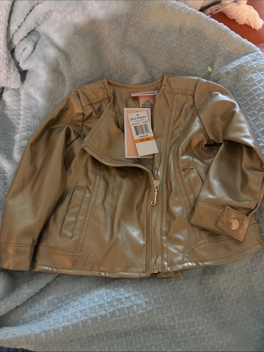 Juicy Couture Toddler Metallic Gold Moto Jacket